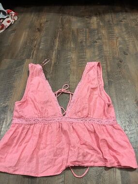 pink lace top